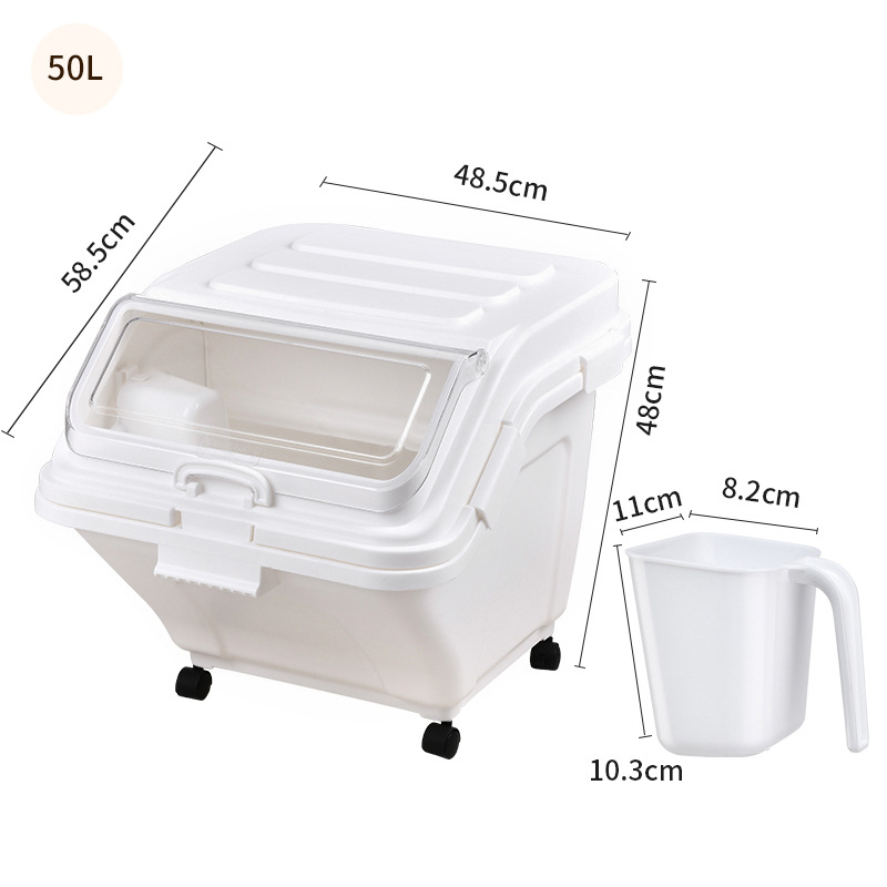 Large-capacity kitchen plastic rice bucket storage box
