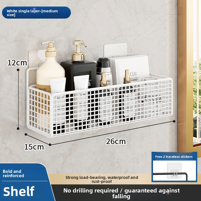 Kitchen shelf, punch-free, wall-mounted draining vegetable basket for scallions, ginger and garlic