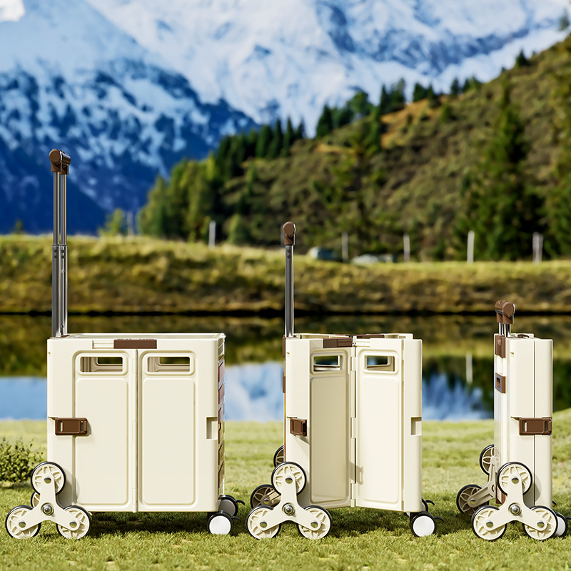 Outdoor foldable climbing cart