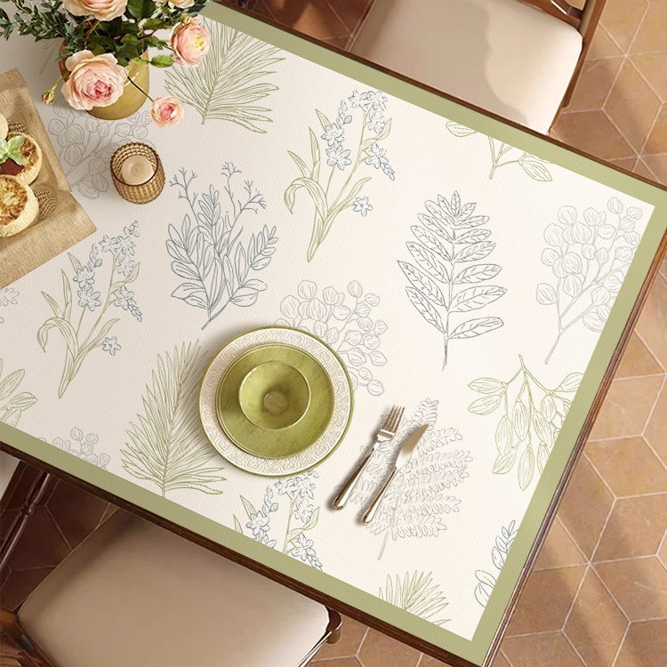 Dining table mat and tablecloth: waterproof, oil-proof, heat-resistant, wash-free, coffee table surface protector