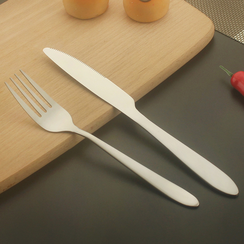 Stainless steel tableware knife and fork set