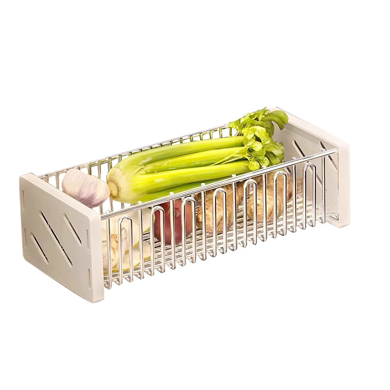 Wall-mounted seasoning rack for ginger, onion and garlic in the kitchen