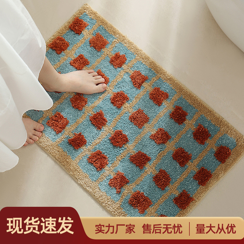 Vintage bathroom water-absorbing and quick-drying floor mat