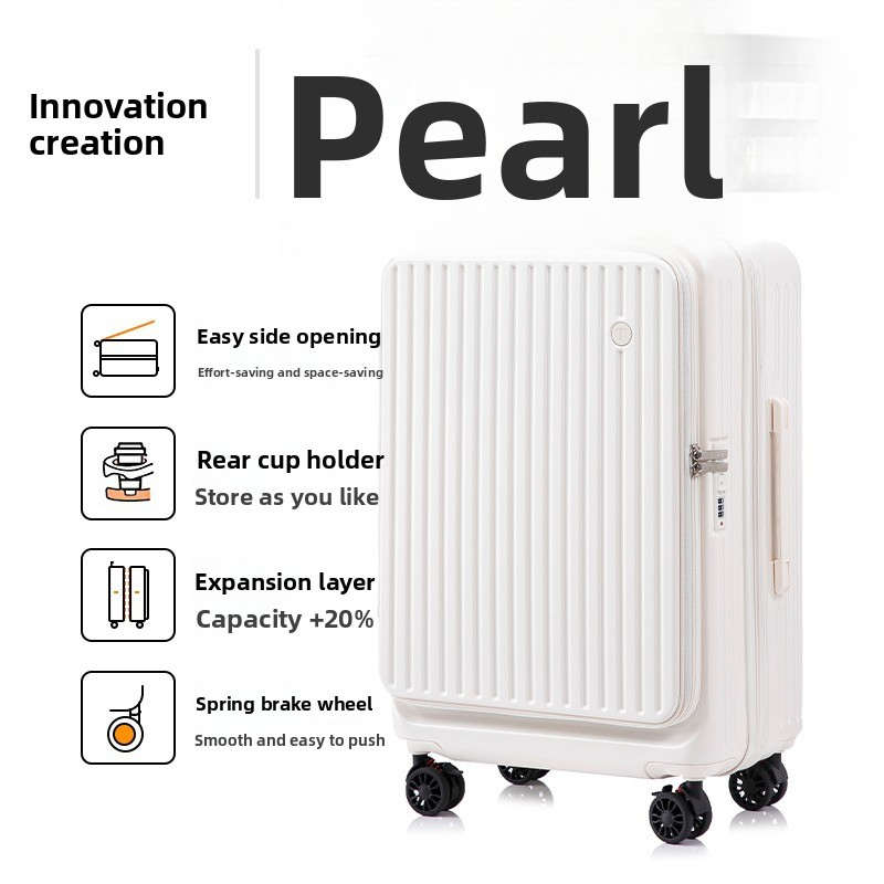 Side-opening expandable multi-functional trolley case