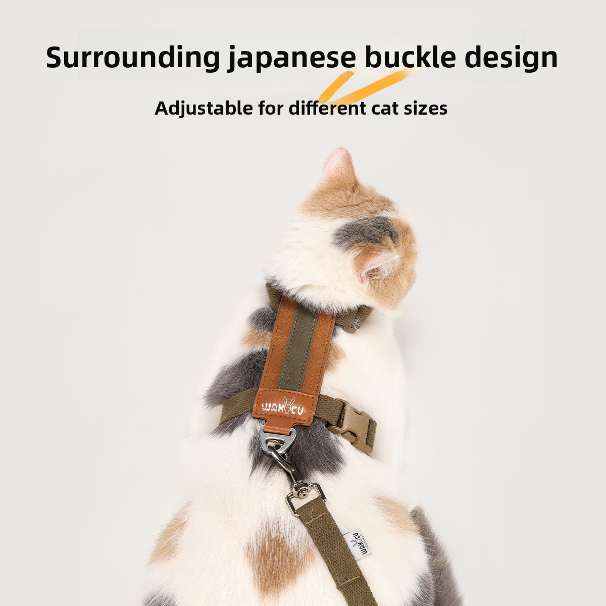 Adjustable anti-escape cat leash