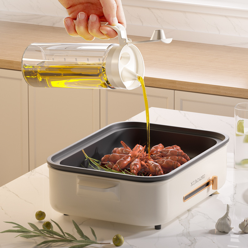 Household large-capacity leak-proof glass oil bottle