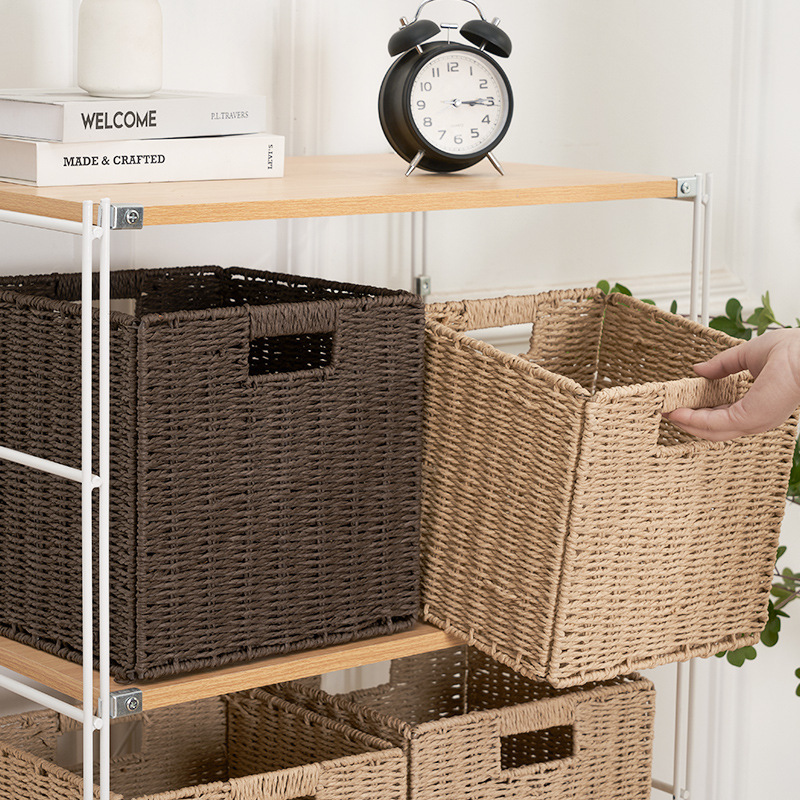 Collapsible clothing and toy rattan-like storage boxes
