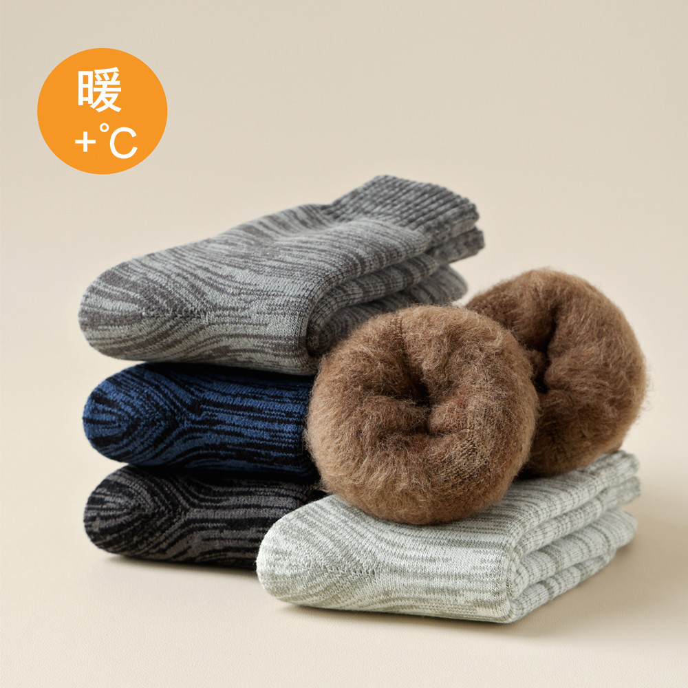 Winter fleece-lined thickened warm socks