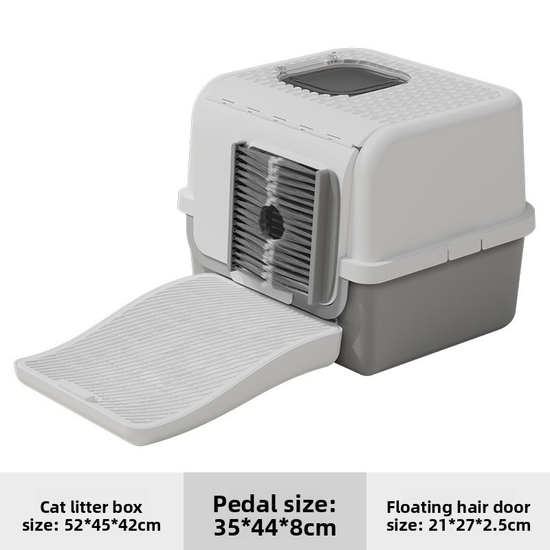 Deodorant large-sized cat litter box for removing floating hair