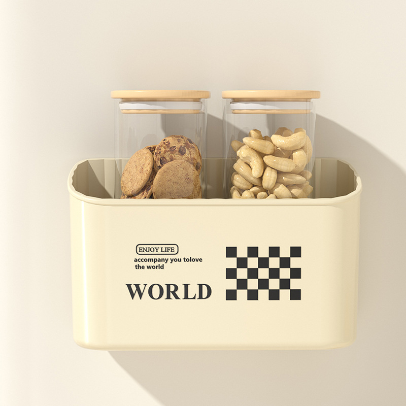 Refrigerator shelf wall-mounted drill-free kitchen supplies storage box