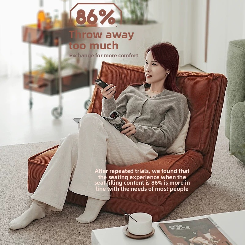 Floor sofa that can be reclined and leaned on