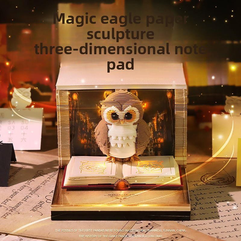 Harry Potter Magic Eagle Paper Carving 3D Stereo Sticky Notes
