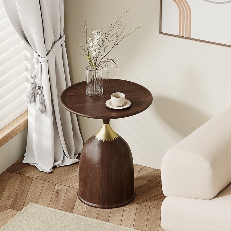 Walnut-colored mini side table