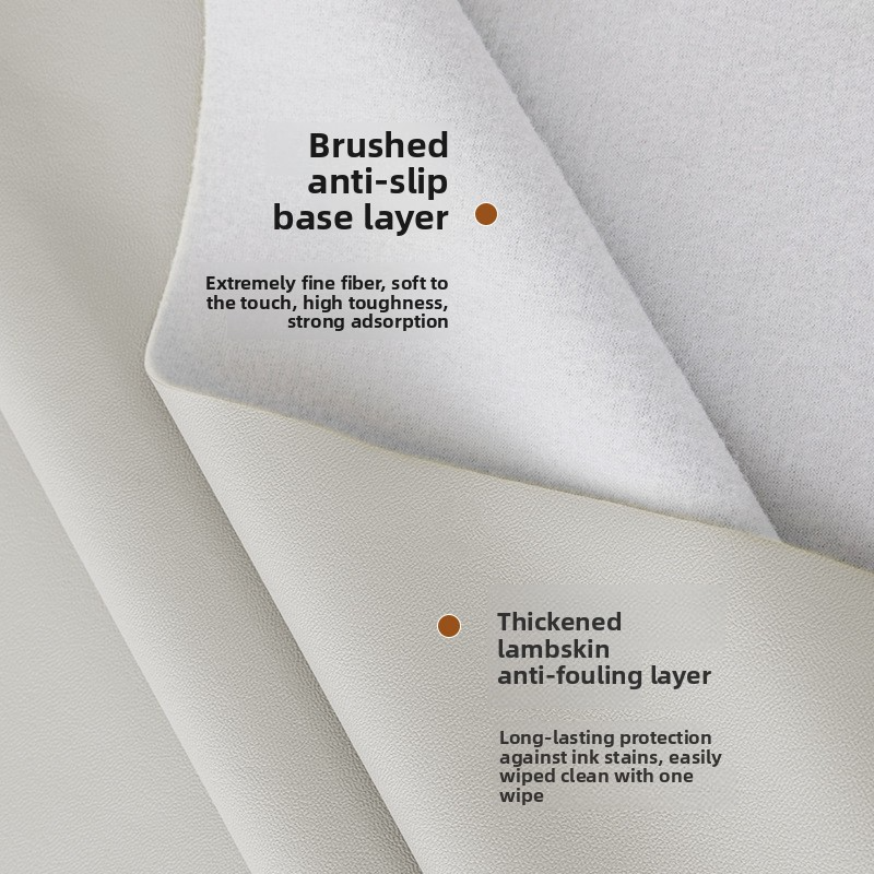 Cream Lambskin Tablecloth, Solid Color, Washable, Oil-proof and Waterproof Dining Table Cover