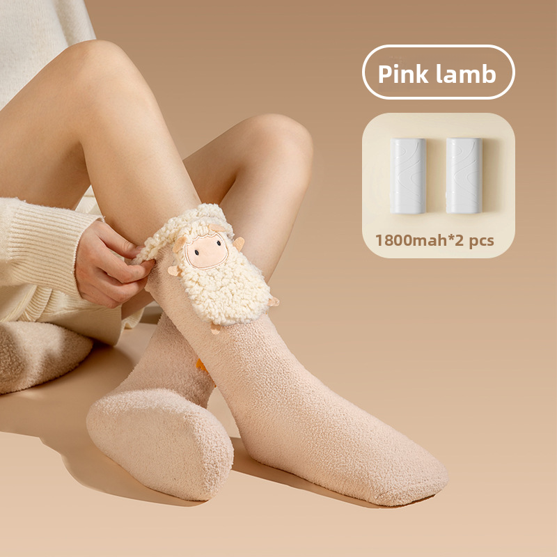 Smart electric heating socks, cute and adorable pet-patterned heating socks