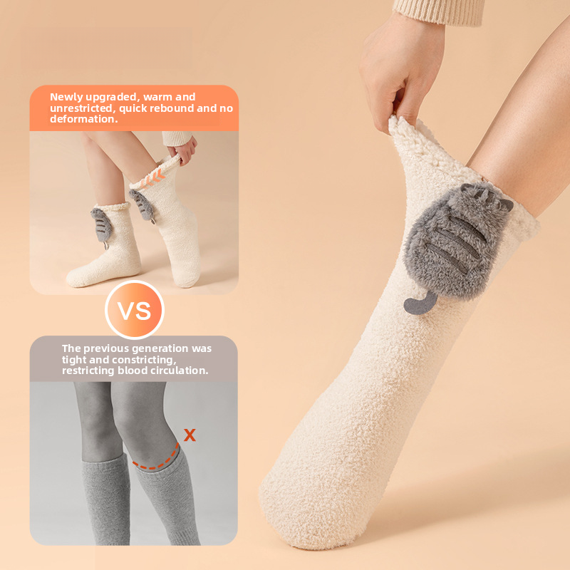 Smart electric heating socks, cute and adorable pet-patterned heating socks