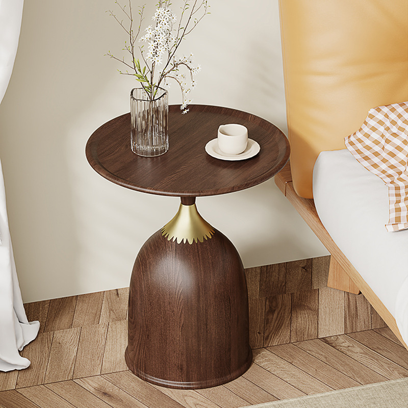 Walnut-colored mini side table