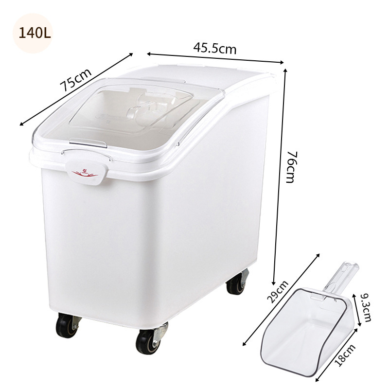 Large-capacity kitchen plastic rice bucket storage box