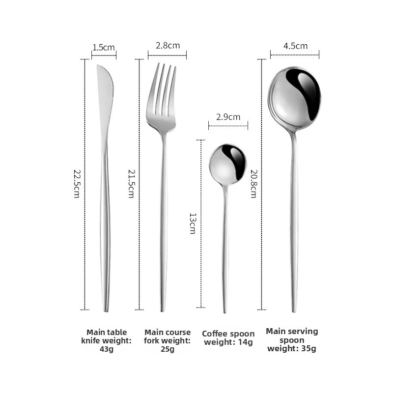 Stainless steel tableware knife, fork and spoon Portuguese set tableware