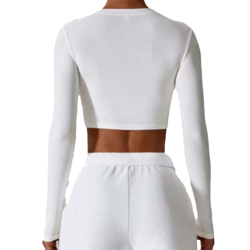 Long-sleeved sports top for fitness, running and yoga