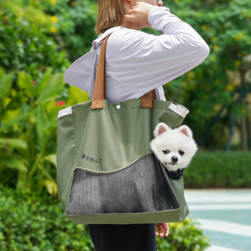 Pet Outing Bag Crossbody Handbag Open Top