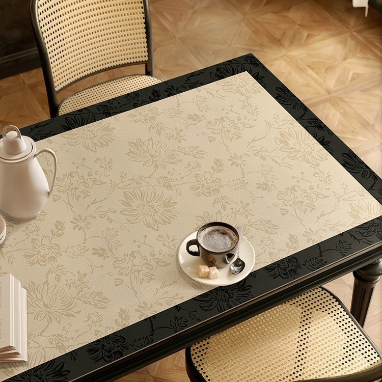 Dining table mat and tablecloth: waterproof, oil-proof, heat-resistant, wash-free, coffee table surface protector