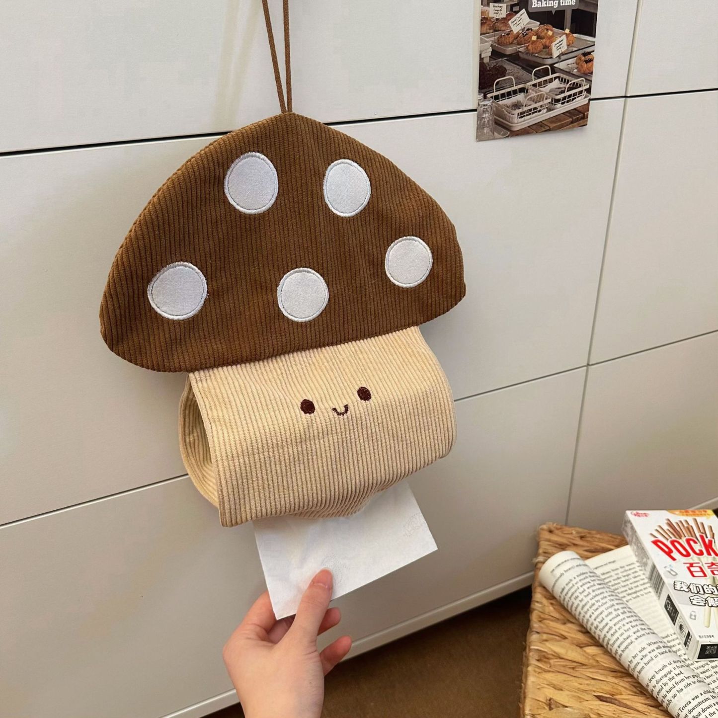 Cute Mushroom Punch-free Wall-mounted Tissue Box