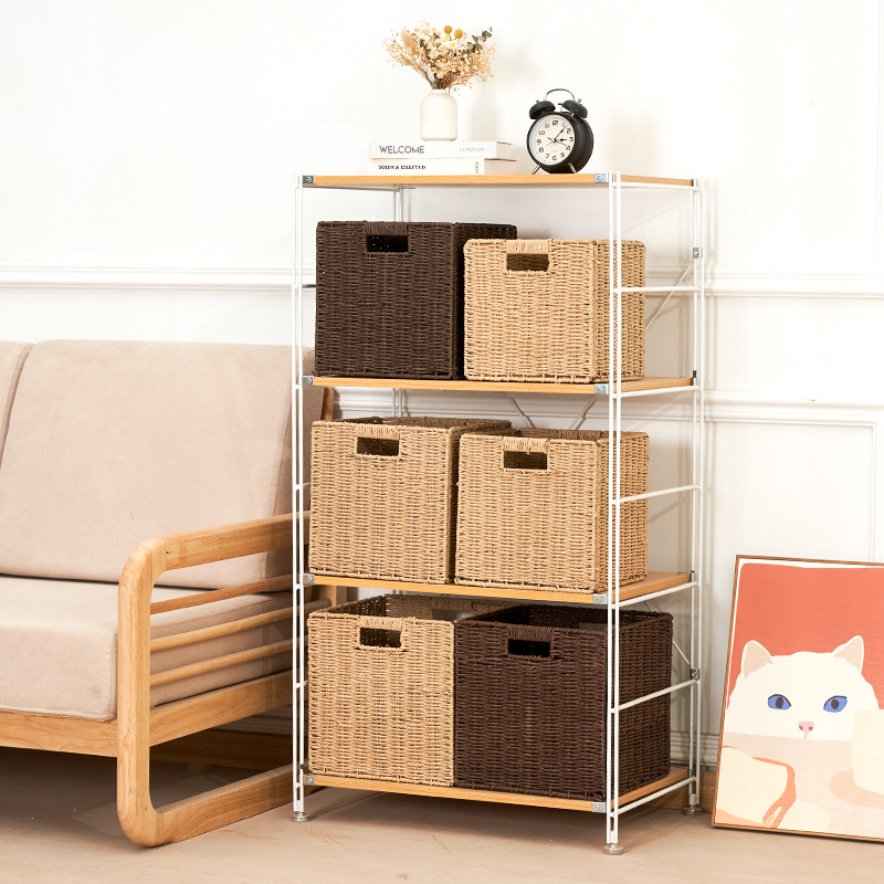 Collapsible clothing and toy rattan-like storage boxes