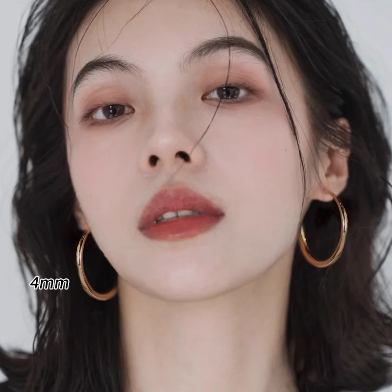 Vintage commuting plain hoop earrings