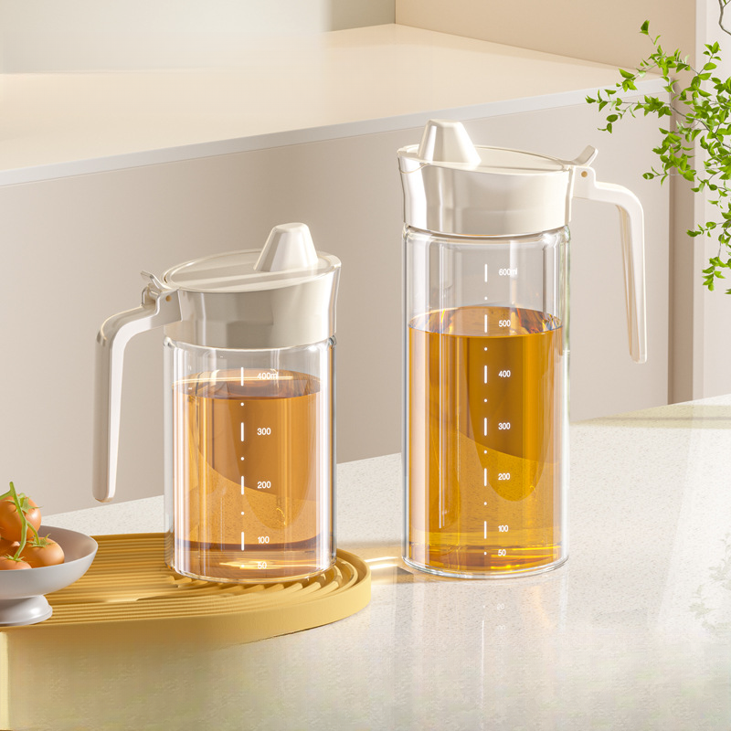 Household large-capacity leak-proof glass oil bottle