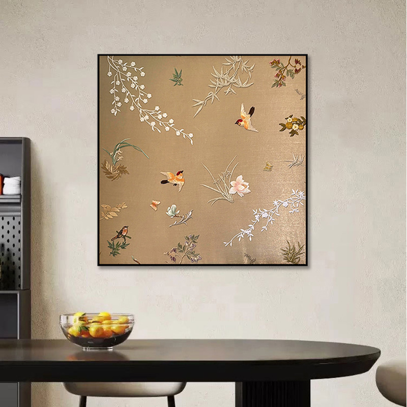 Chinese-style art square decorative retro high-end wall painting