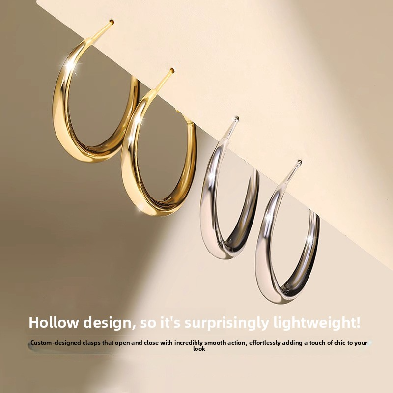 Vintage commuting plain hoop earrings