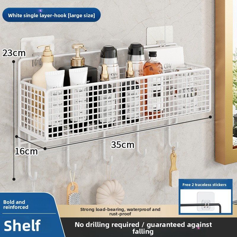 Kitchen shelf, punch-free, wall-mounted draining vegetable basket for scallions, ginger and garlic