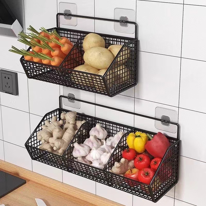 Storage basket for scallions, ginger and garlic - household kitchen shelf