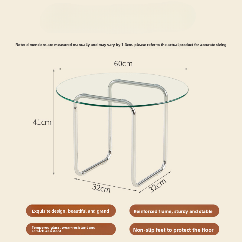 Small round tempered glass coffee table