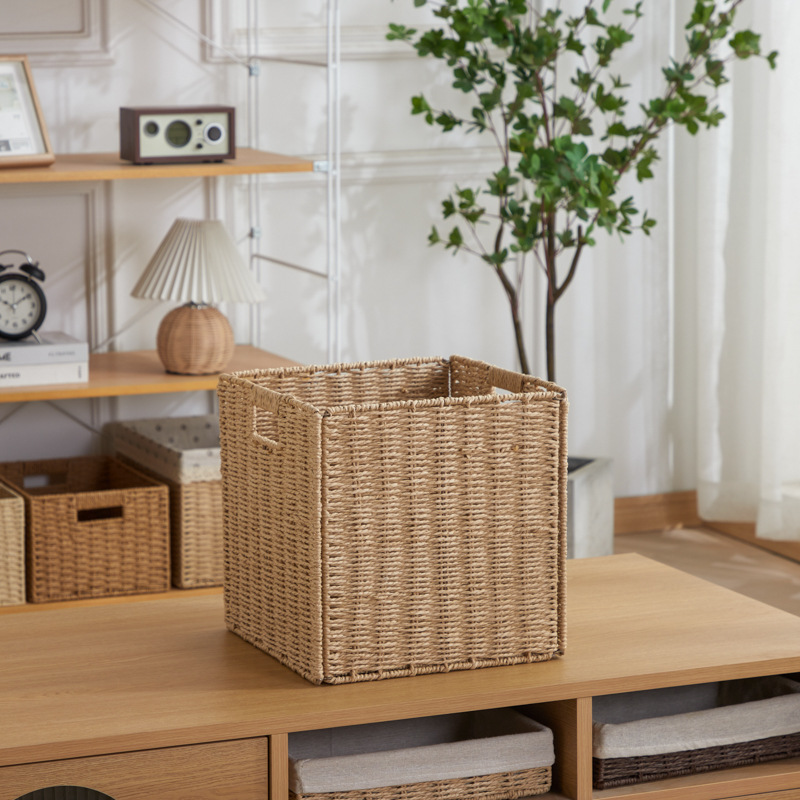 Collapsible clothing and toy rattan-like storage boxes
