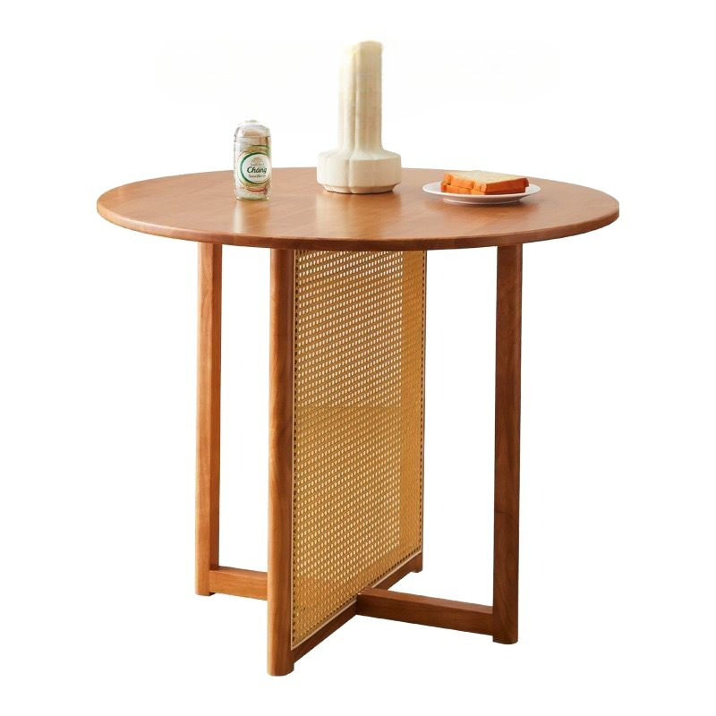 Simple solid wood rattan dining table