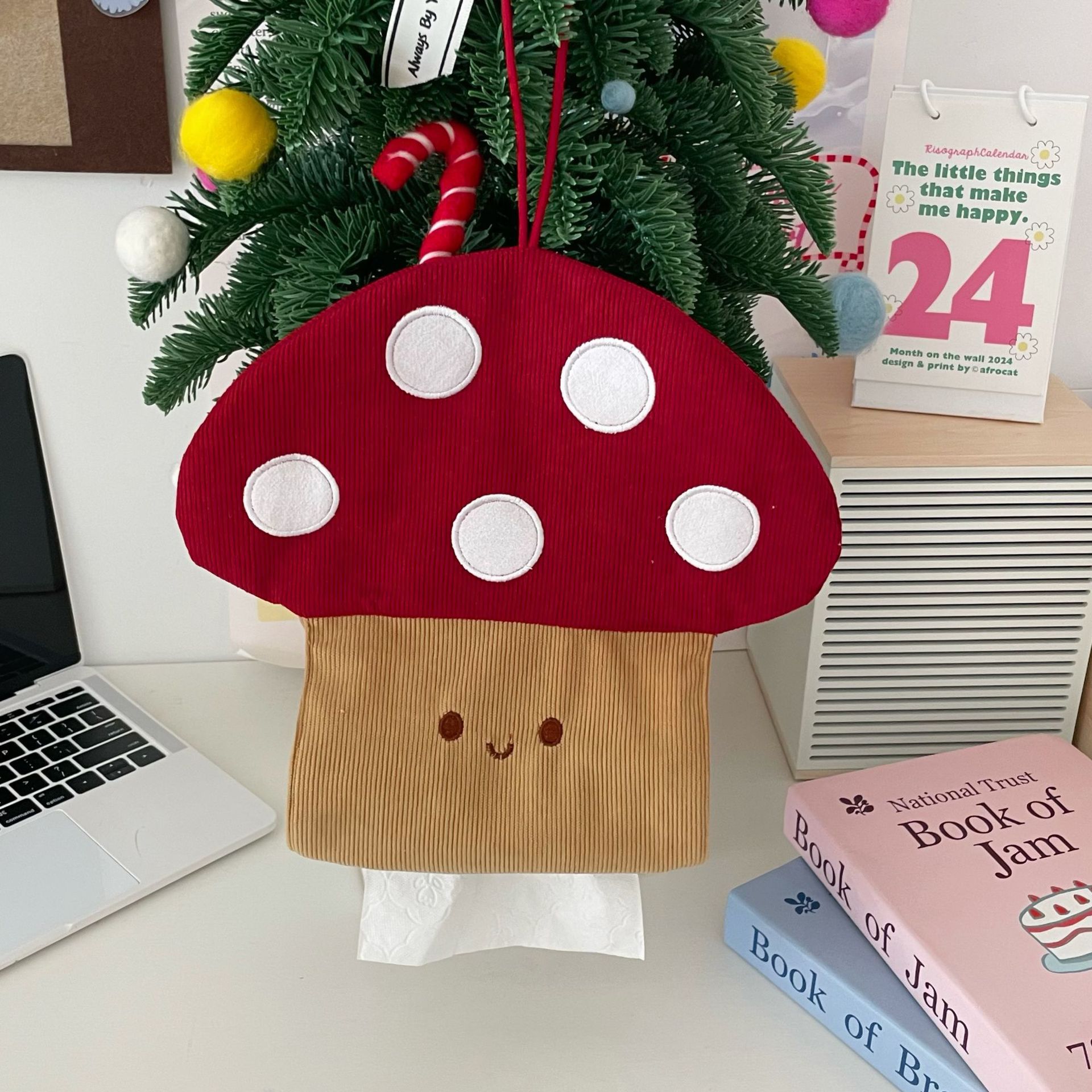 Cute Mushroom Punch-free Wall-mounted Tissue Box