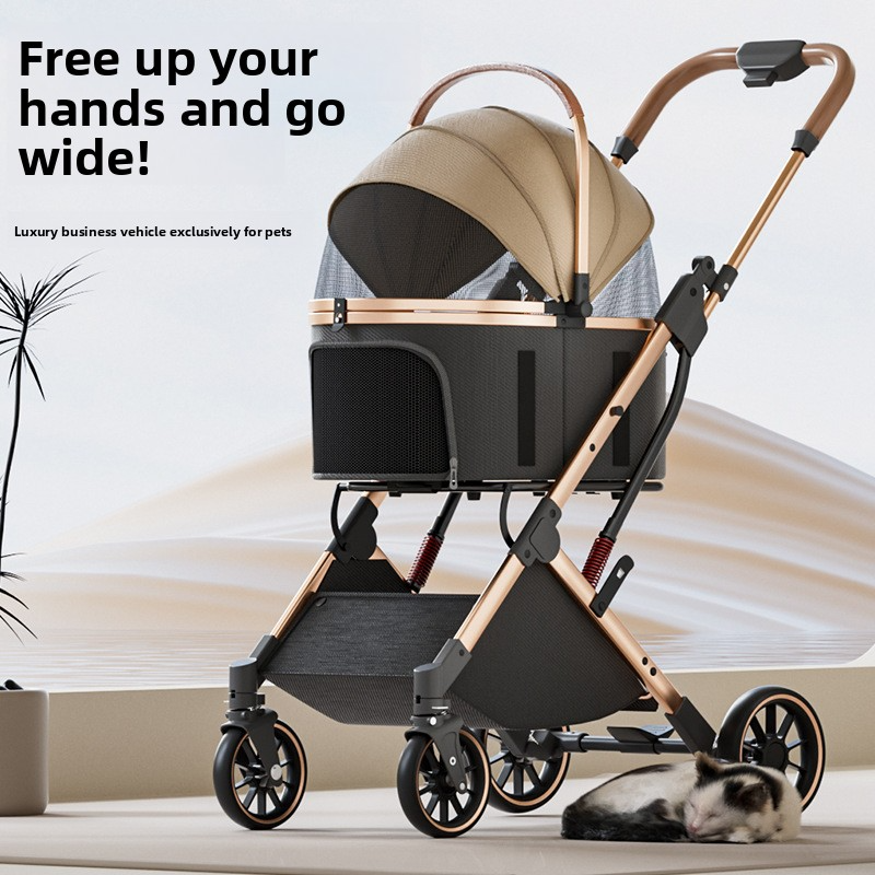 Ultra-light foldable and portable pet stroller