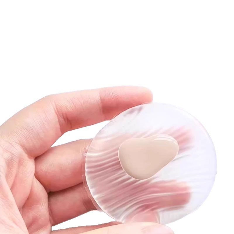 Transparent silicone powder puff cushion for both dry and wet use