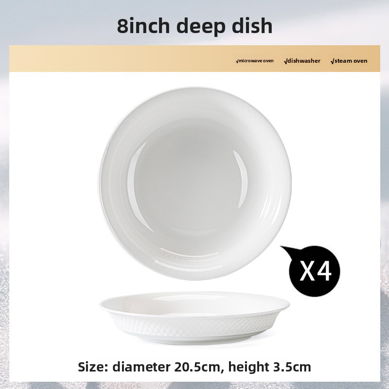 Minimalist threaded high-end western dinner plate