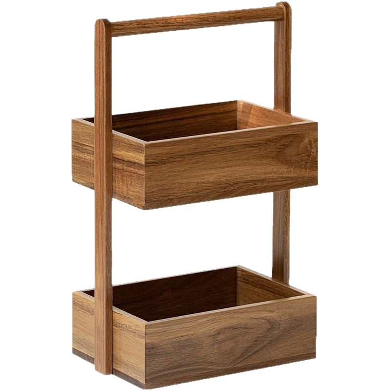 Double-layer solid wood shelf