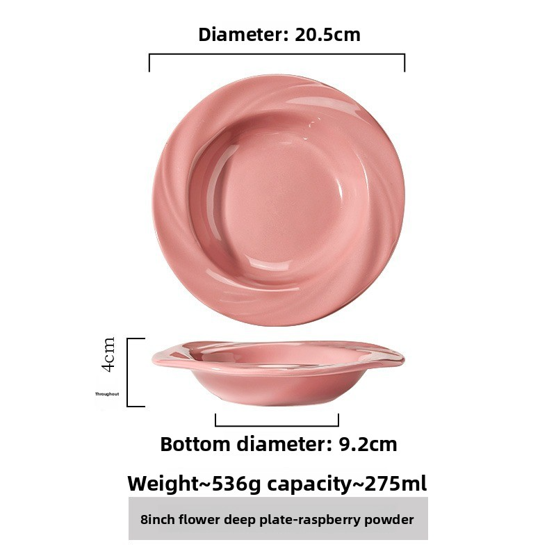 Household ceramic bowls and dishes - 8-inch fruit plate and dinner plate