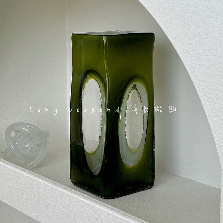 French vintage glass vase