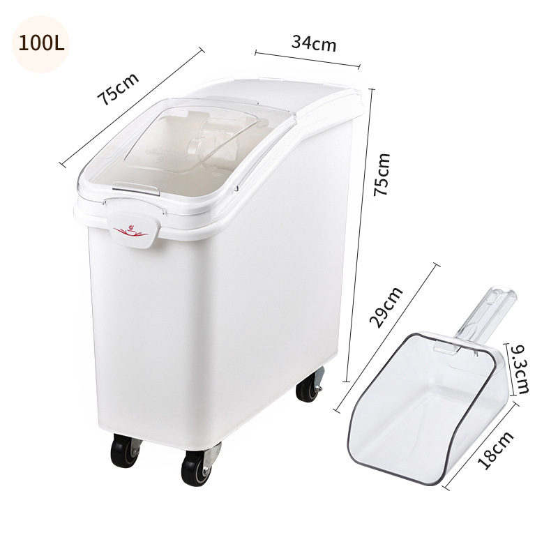 Large-capacity kitchen plastic rice bucket storage box
