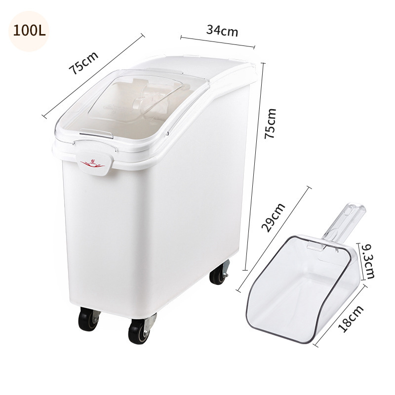 Large-capacity kitchen plastic rice bucket storage box