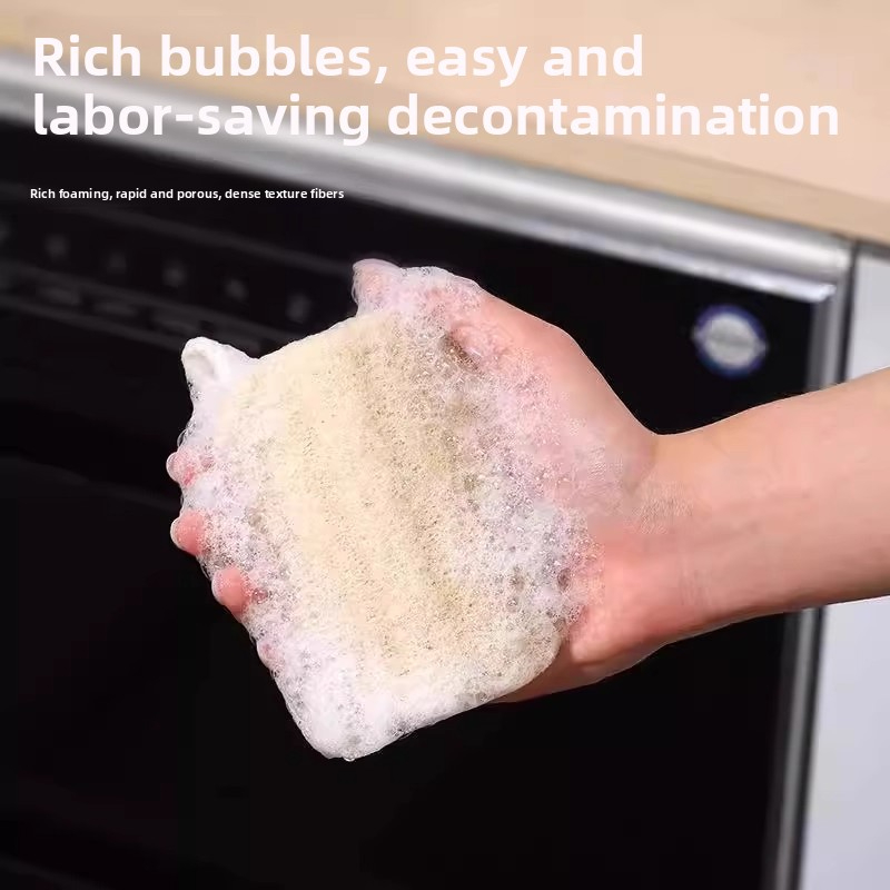 Natural Loofah Sponge Dishwashing Brush Pot Scrubber Magic Tool