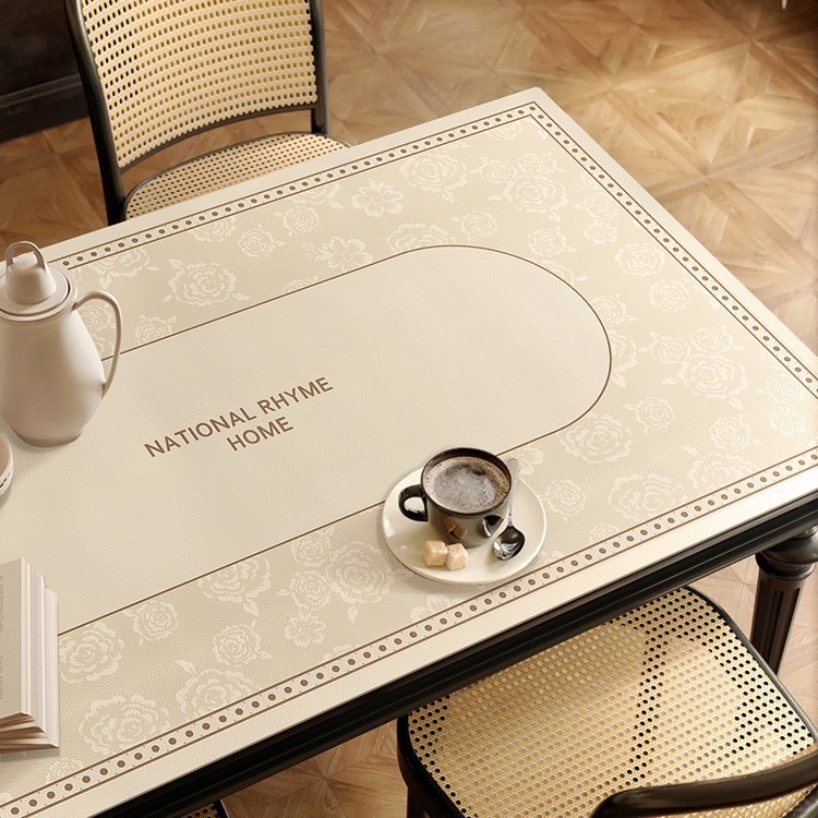Dining table mat and tablecloth: waterproof, oil-proof, heat-resistant, wash-free, coffee table surface protector