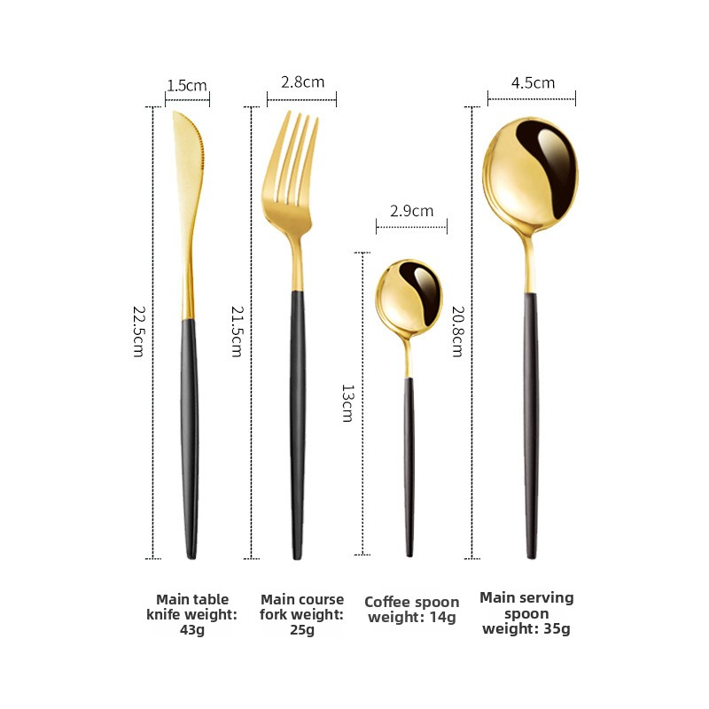 Stainless steel tableware knife, fork and spoon Portuguese set tableware
