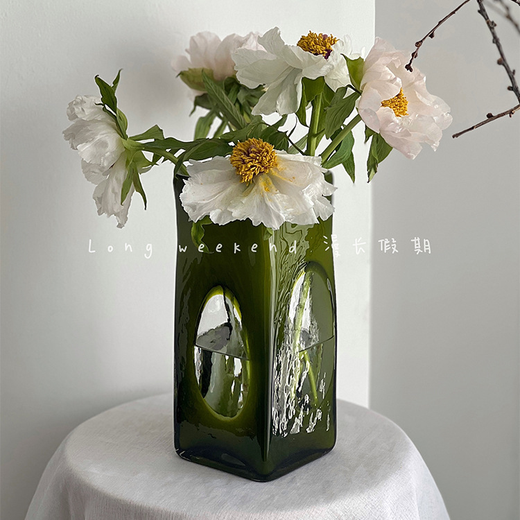 French vintage glass vase